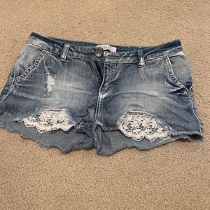 Rue 21 lace jean shorts